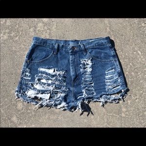 Distressed Denim Shorts